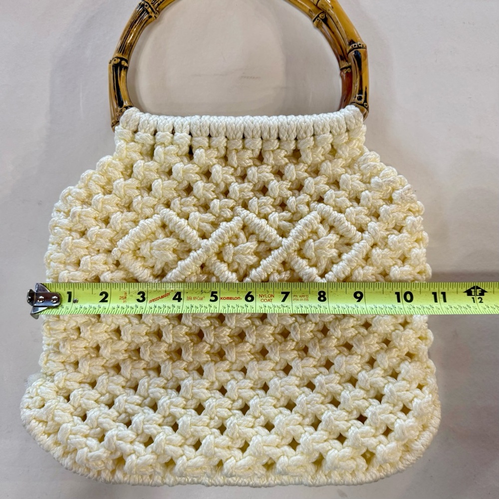‘60s Replica Hand-Knotted Macramé Lined Handbag - Picture 7 of 14